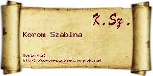 Korom Szabina névjegykártya